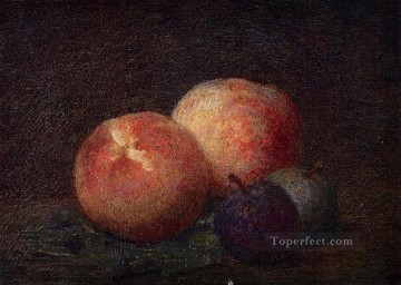  plum Painting - Two Peaches and Two Plums Henri Fantin Latour